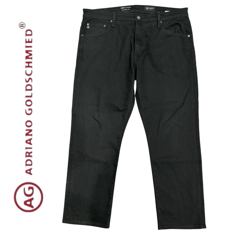 AG Adriano Goldschmied Men’s Black Everett Slim Straight Jeans - Size‎ 38 x 30